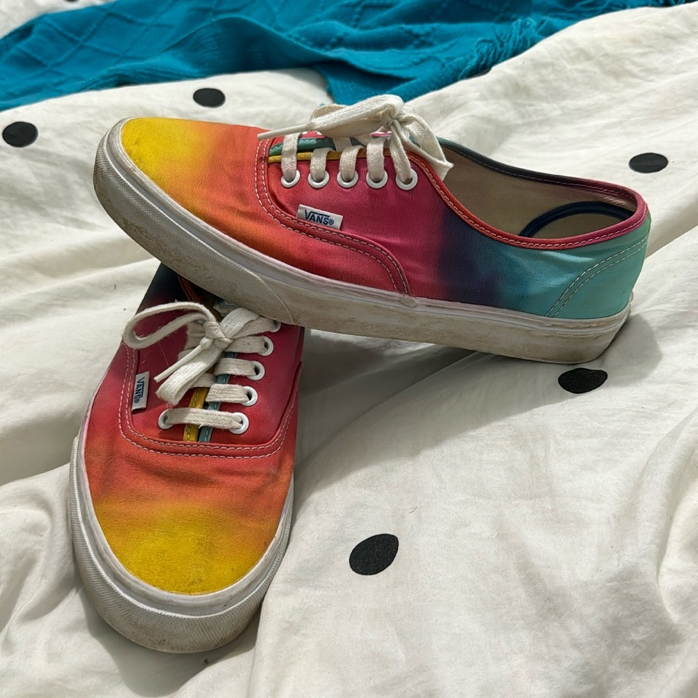 Vans rainbow tie-dye shoes